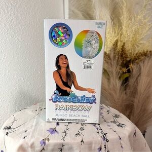 Pool Candy Holographic Inflatable Jumbo Beach Ball Color Changing 13.75" NIB NWT